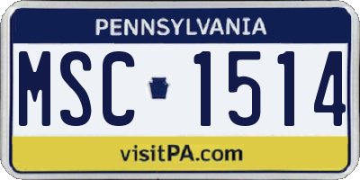 PA license plate MSC1514