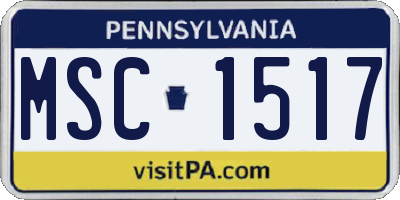 PA license plate MSC1517