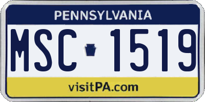 PA license plate MSC1519