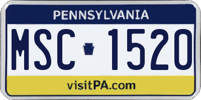 PA license plate MSC1520