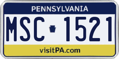 PA license plate MSC1521