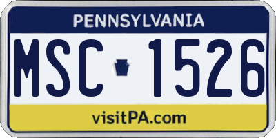 PA license plate MSC1526