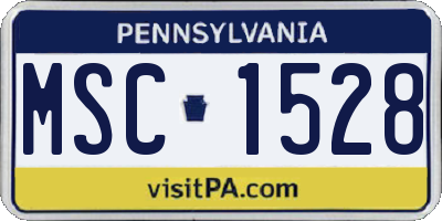 PA license plate MSC1528