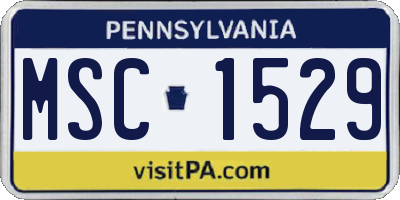 PA license plate MSC1529