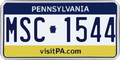 PA license plate MSC1544