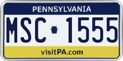 PA license plate MSC1555