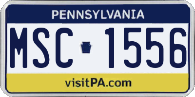 PA license plate MSC1556