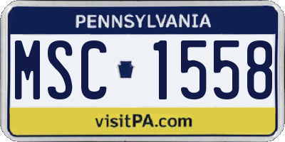 PA license plate MSC1558