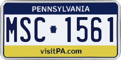 PA license plate MSC1561