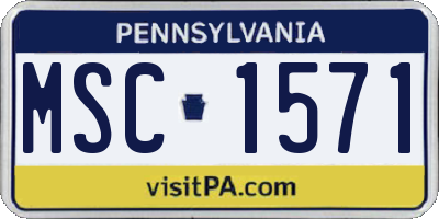 PA license plate MSC1571