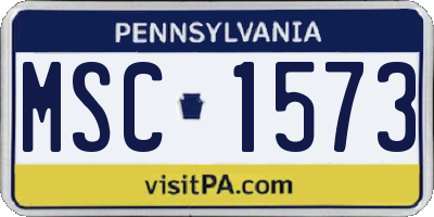 PA license plate MSC1573