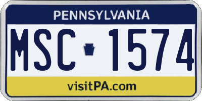 PA license plate MSC1574