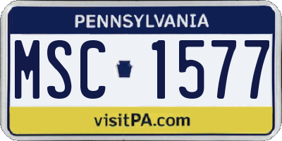 PA license plate MSC1577