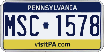 PA license plate MSC1578