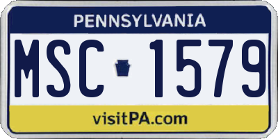 PA license plate MSC1579