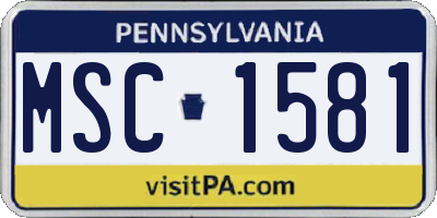 PA license plate MSC1581