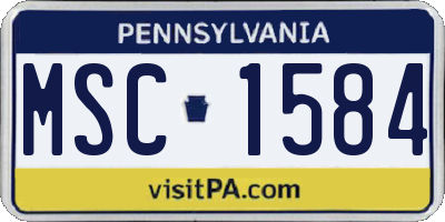 PA license plate MSC1584
