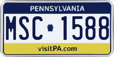 PA license plate MSC1588