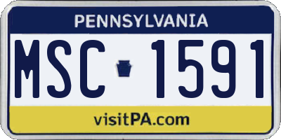 PA license plate MSC1591