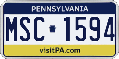 PA license plate MSC1594