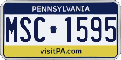 PA license plate MSC1595