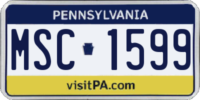 PA license plate MSC1599