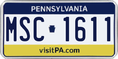 PA license plate MSC1611