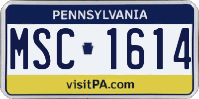 PA license plate MSC1614