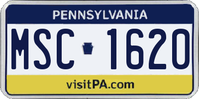 PA license plate MSC1620