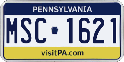 PA license plate MSC1621