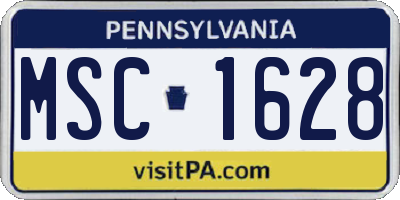 PA license plate MSC1628