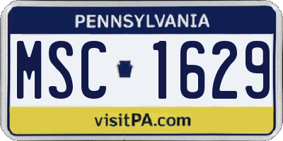 PA license plate MSC1629