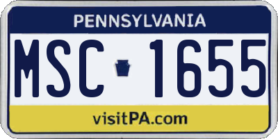PA license plate MSC1655