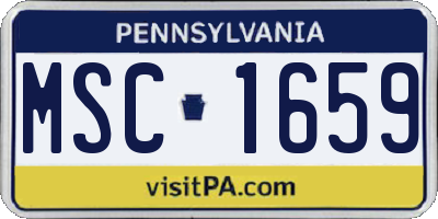PA license plate MSC1659