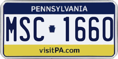PA license plate MSC1660