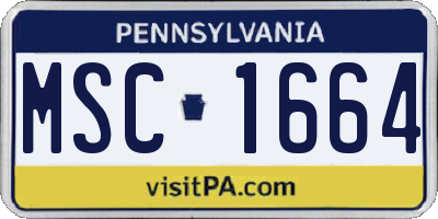 PA license plate MSC1664