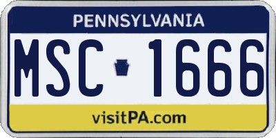 PA license plate MSC1666