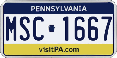 PA license plate MSC1667