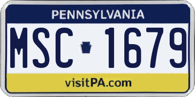 PA license plate MSC1679