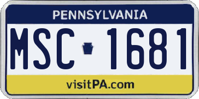 PA license plate MSC1681
