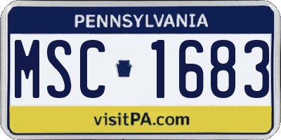 PA license plate MSC1683