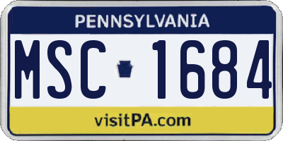 PA license plate MSC1684