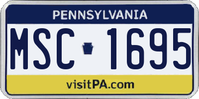 PA license plate MSC1695