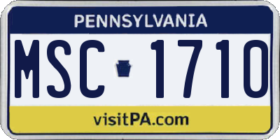 PA license plate MSC1710