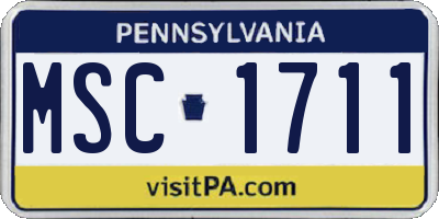 PA license plate MSC1711