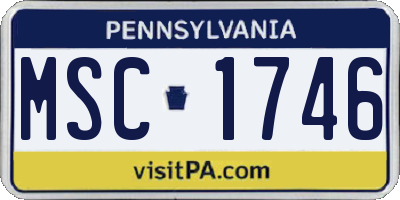 PA license plate MSC1746