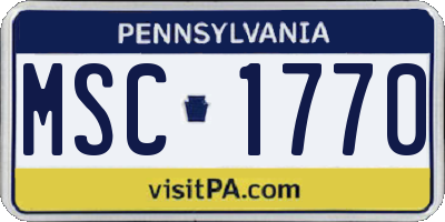 PA license plate MSC1770