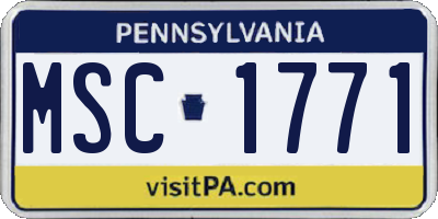 PA license plate MSC1771