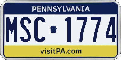 PA license plate MSC1774