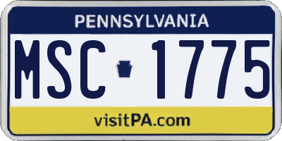 PA license plate MSC1775